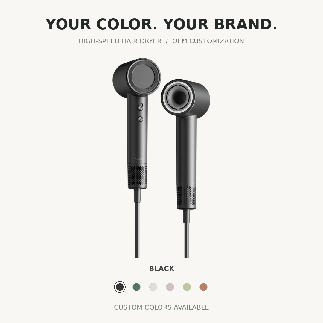 Hair dryers in customizable colors