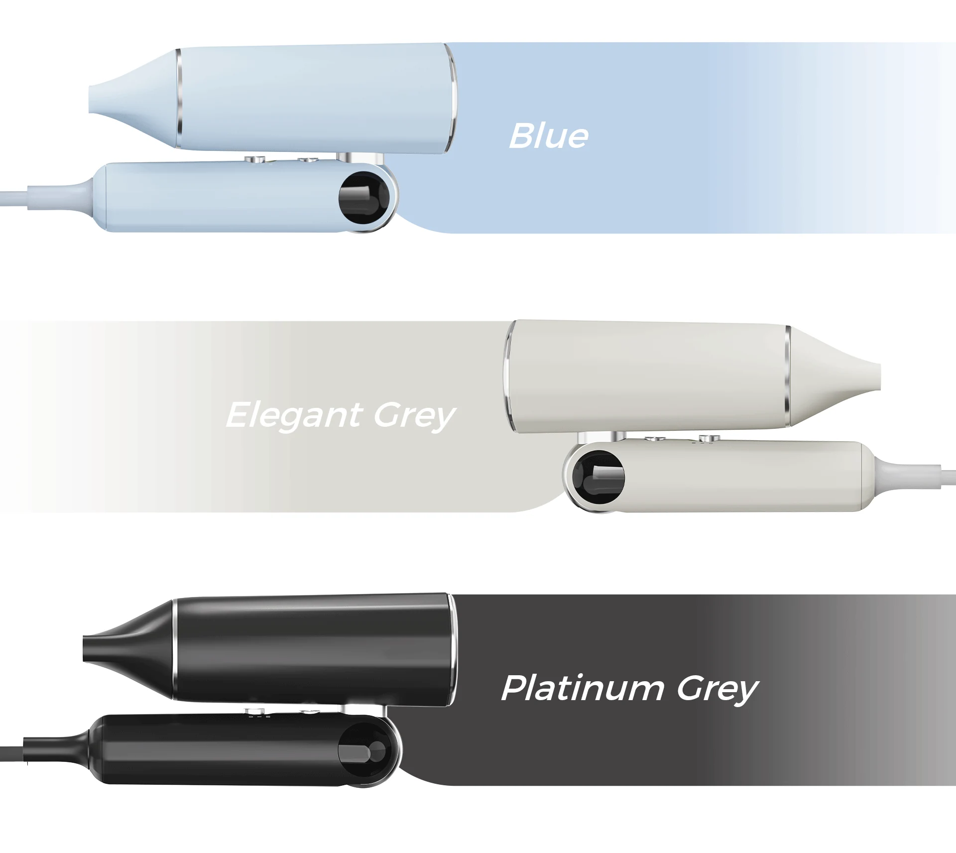 K-4070 Blue, Elegant Grey and Platinum Grey finishes